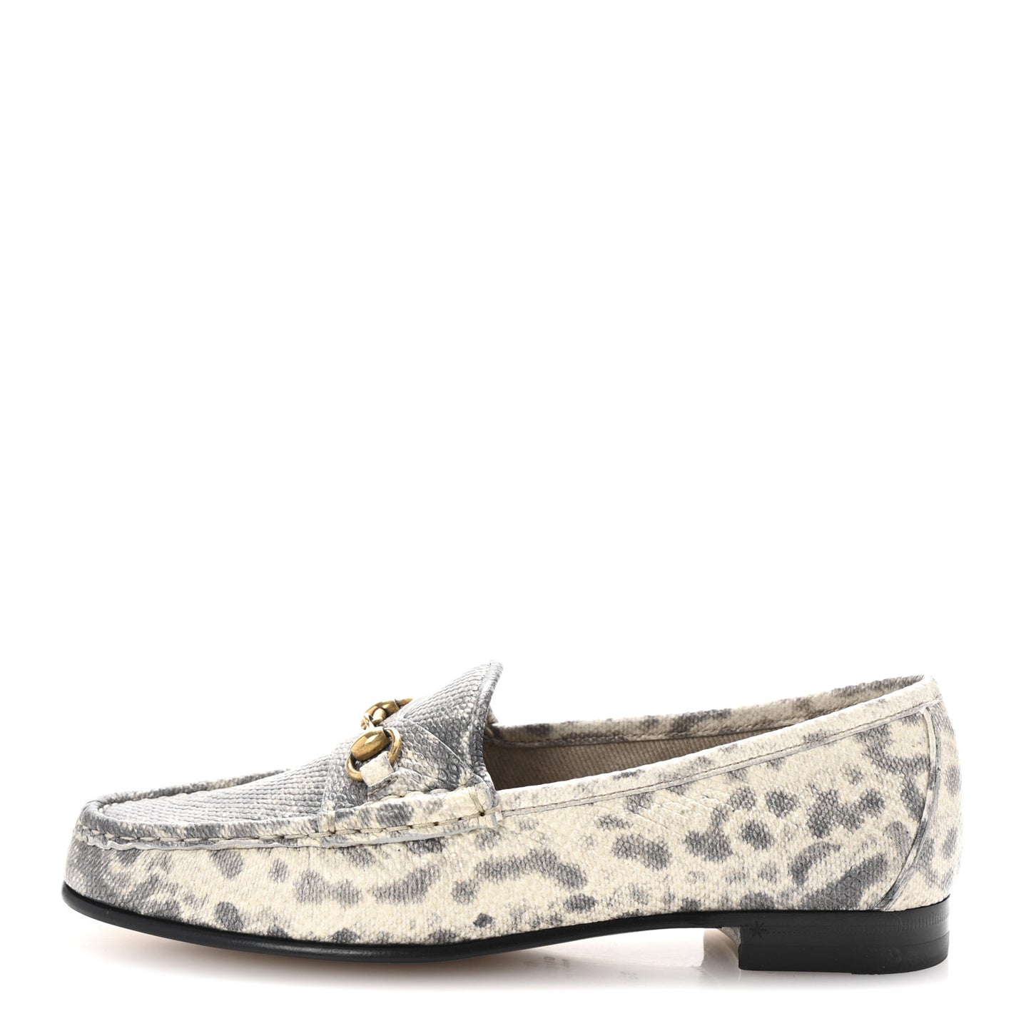 Lambskin Animalier Karung Printed Horsebit Loafers 36.5 Roccia