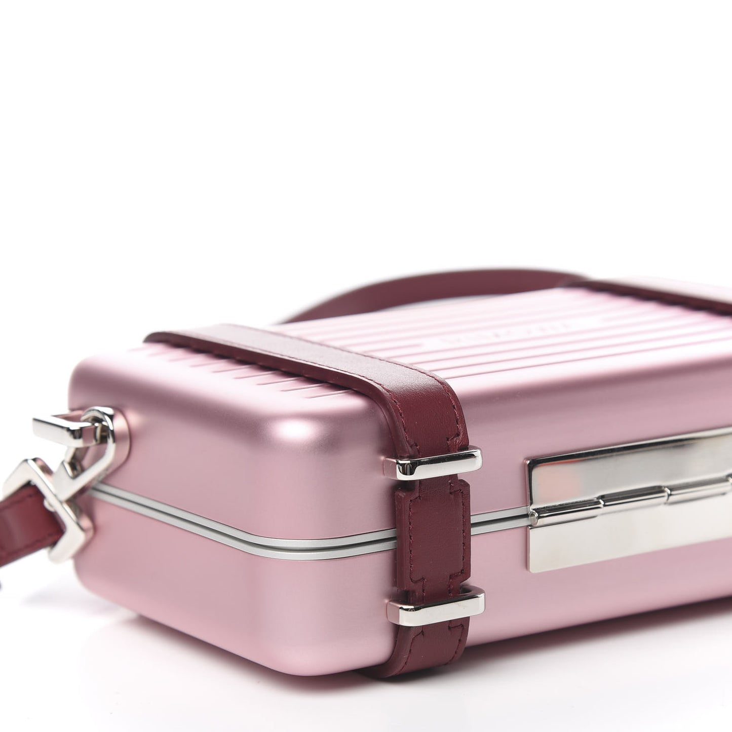 X RIMOWA Aluminum Personal Clutch On Strap Rose