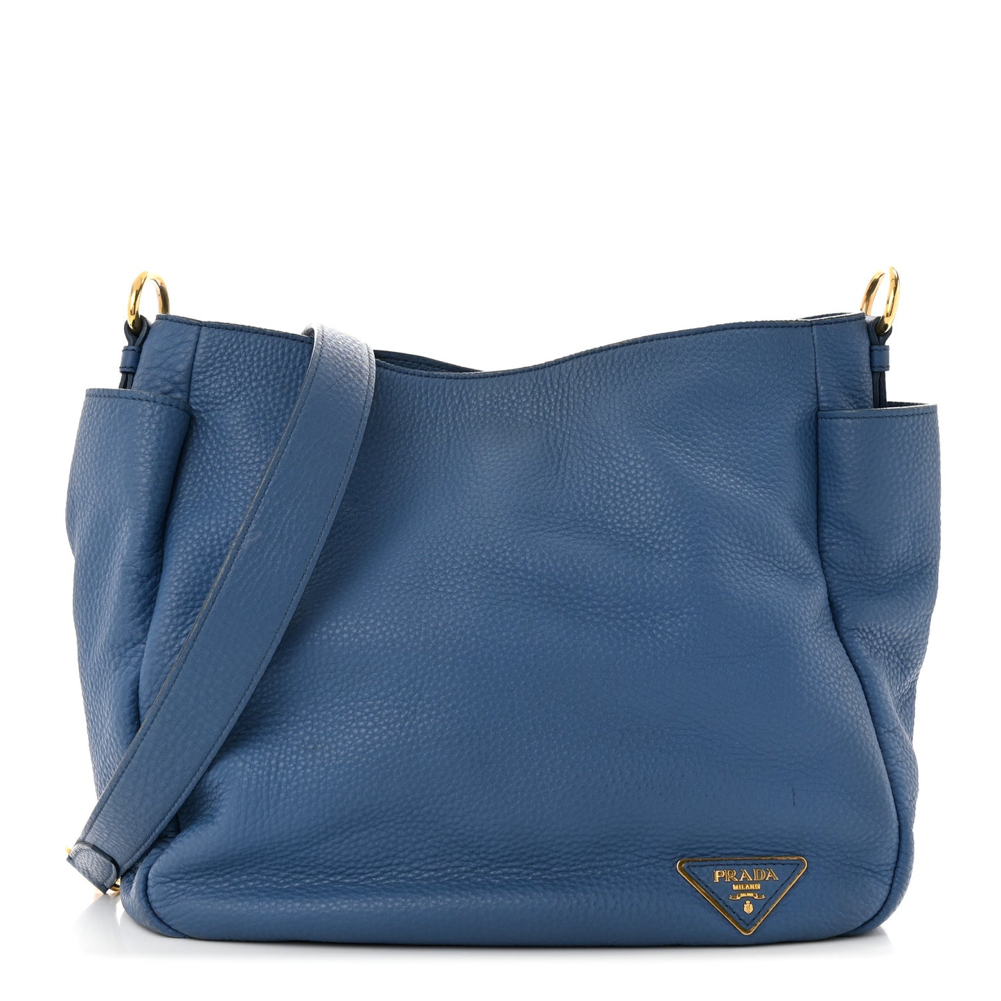 Vitello Daino Double Pocket Hobo Cobalto