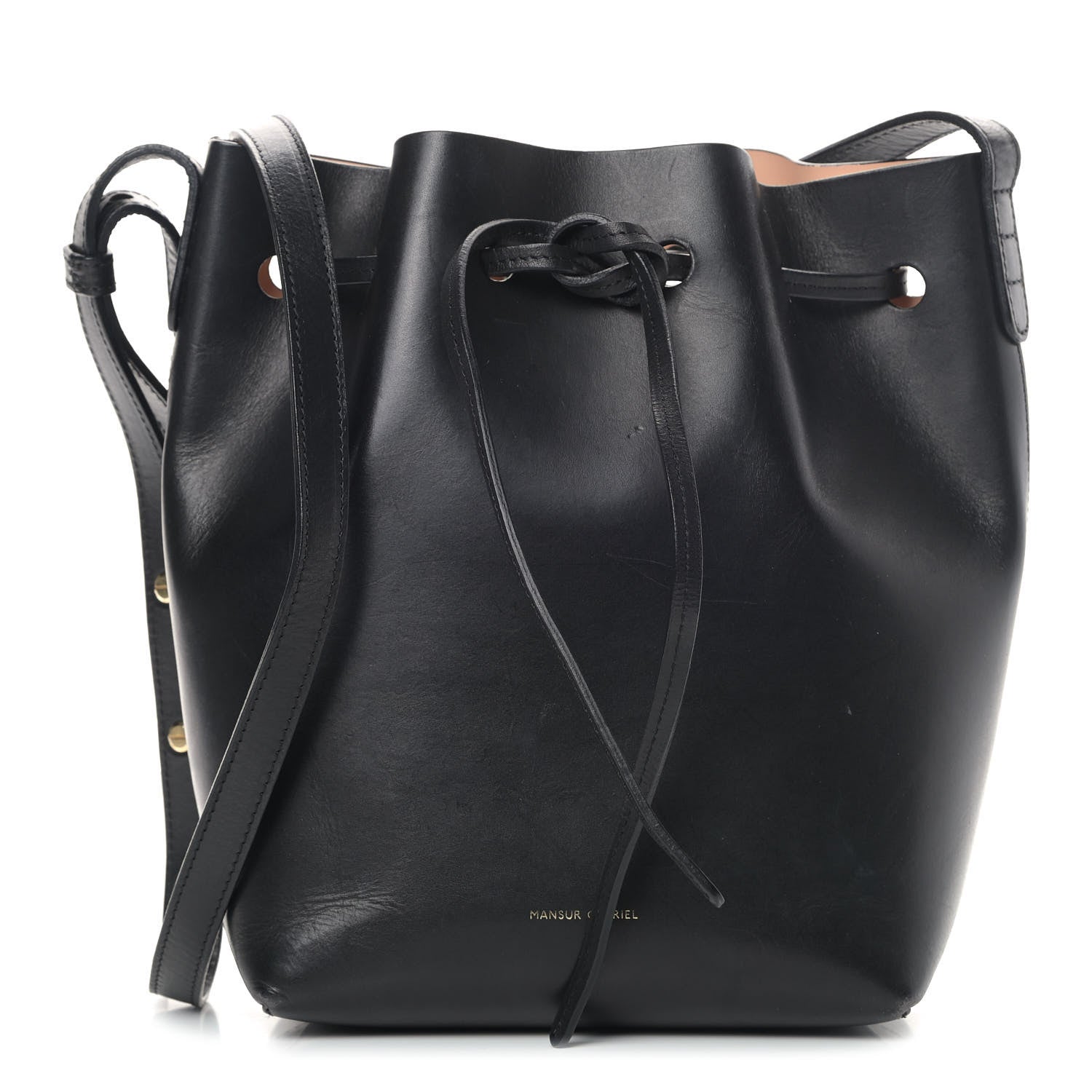 Mansur Gavriel Calfskin Mini Bucket Bag Black Ballerina 1 of 14