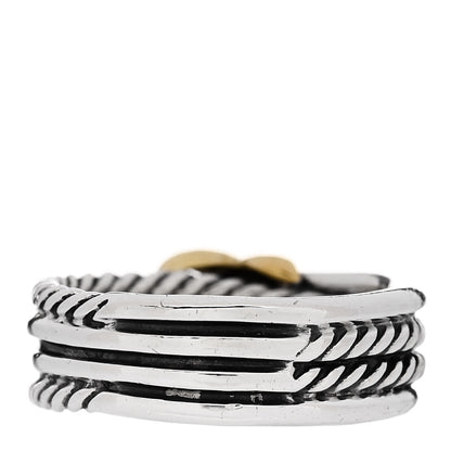David Yurman Sterling Silver 18K Yellow Gold 6mm X Crossover Ring 49 4.75 3 of 4
