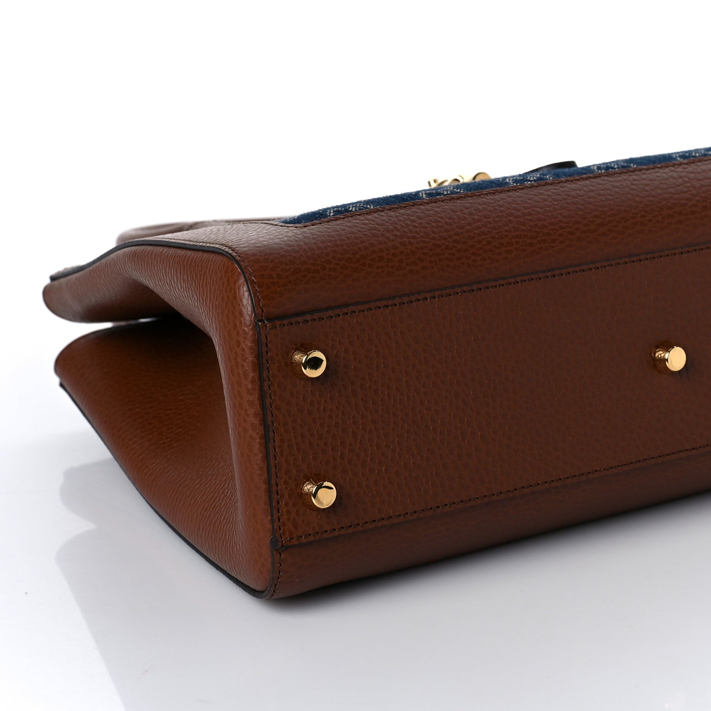 New Denim GG Monogram Dollar Calfskin Medium Jackie 1961 Tote Blue Tea Cuir Epilog