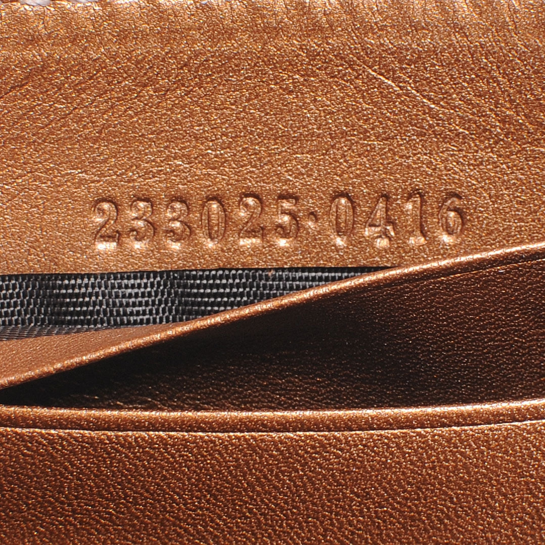 Guccissima Zip Around Wallet Metallic Bronze