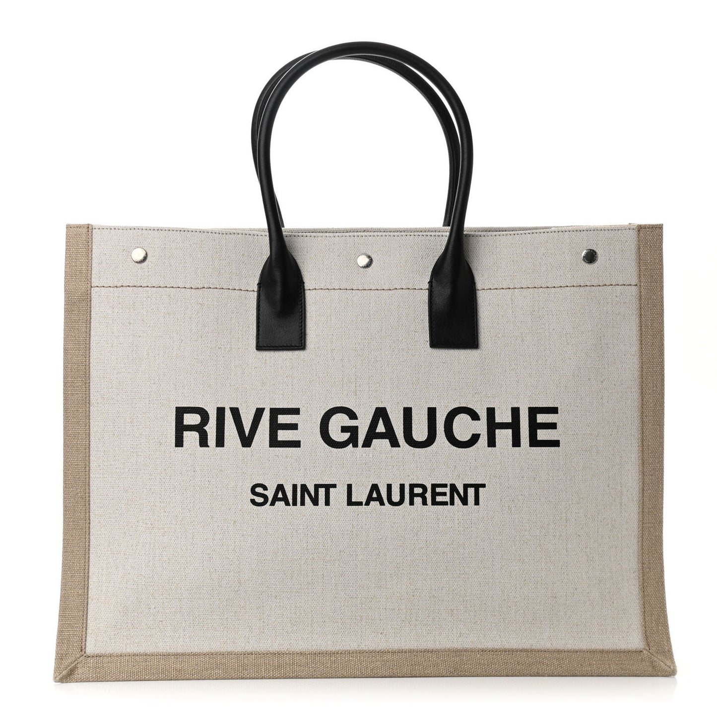 Linen Calfskin Rive Gauche Tote Optic White