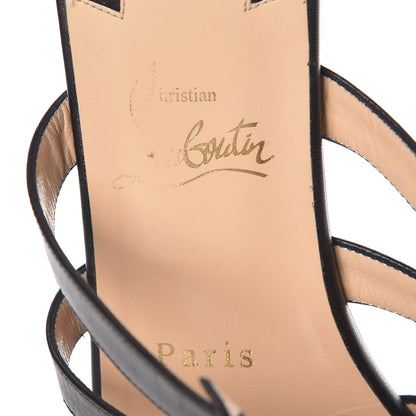 Christian Louboutin Calfskin Neronna Cage Flat Sandals 37.5 Black 7 of 8