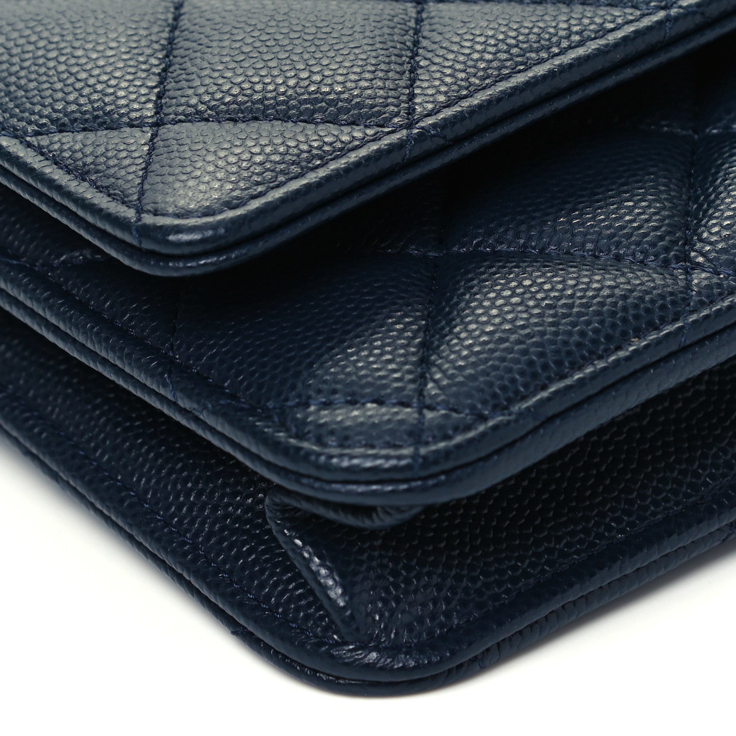 Chanel Caviar Quilted Wallet On Chain WOC Navy Blue 7 of 8