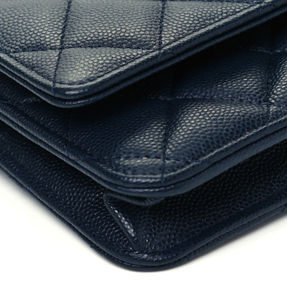 Chanel Caviar Quilted Wallet On Chain WOC Navy Blue 7 of 8