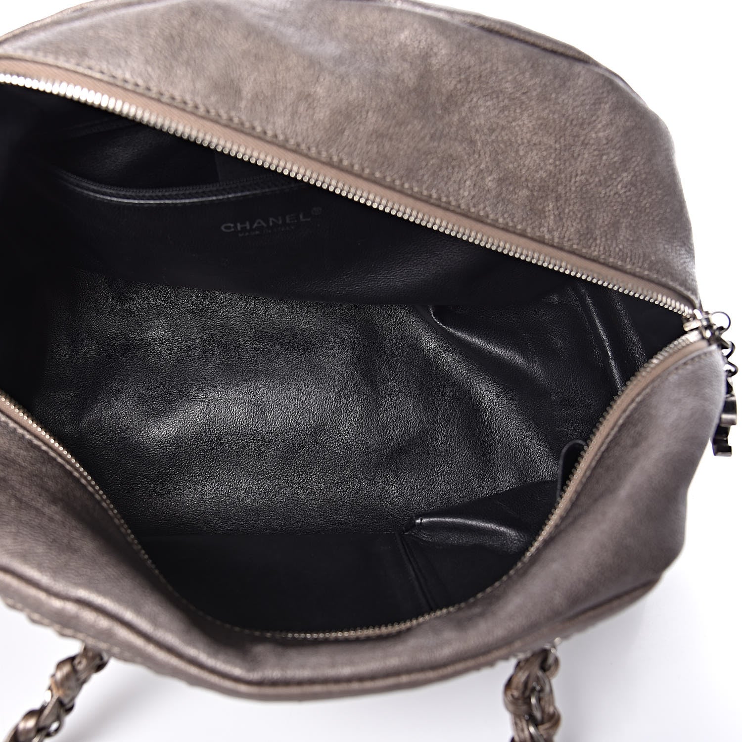 Chanel Smooth Calfskin Medium Luxe Ligne Bowler Pewter 5 of 10