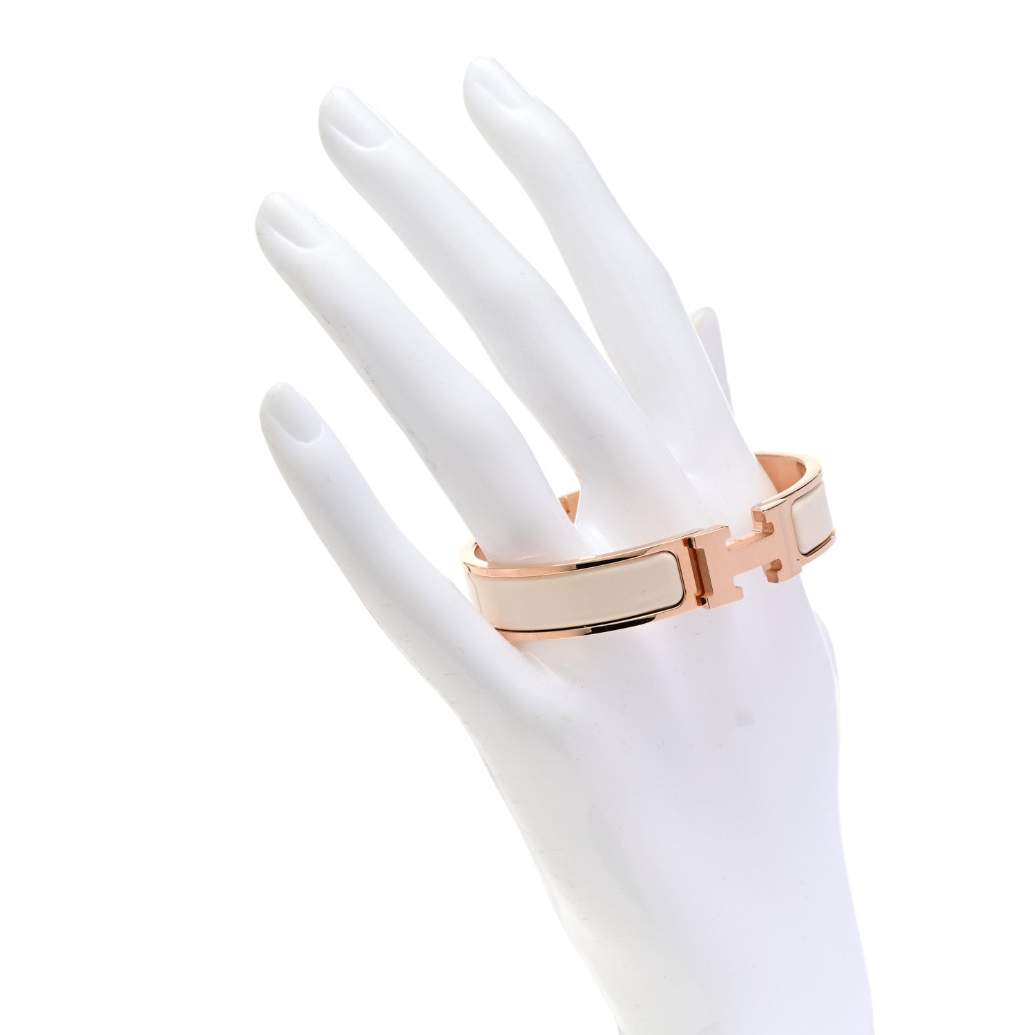 Hermes Enamel Narrow Clic Clac H Bracelet PM Creme 2 of 5