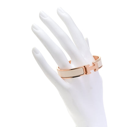 Hermes Enamel Narrow Clic Clac H Bracelet PM Creme 2 of 5