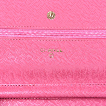Chanel Caviar Quilted Wallet on Chain WOC Pink 5 of 12