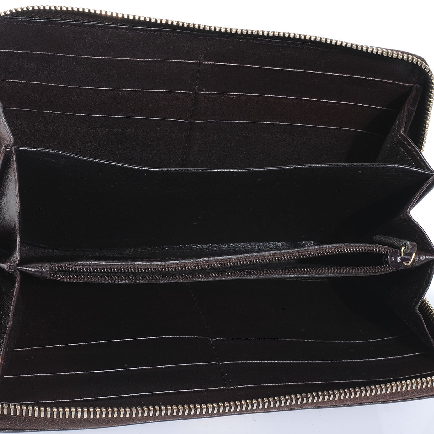 Gucci Guccissima Margaux Calfskin Metal Bar Zip Around Wallet Chocolate 5 of 7