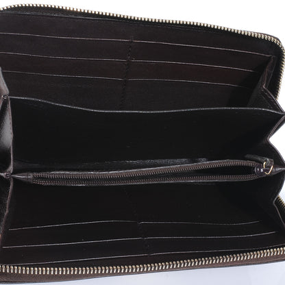 Gucci Guccissima Margaux Calfskin Metal Bar Zip Around Wallet Chocolate 5 of 7