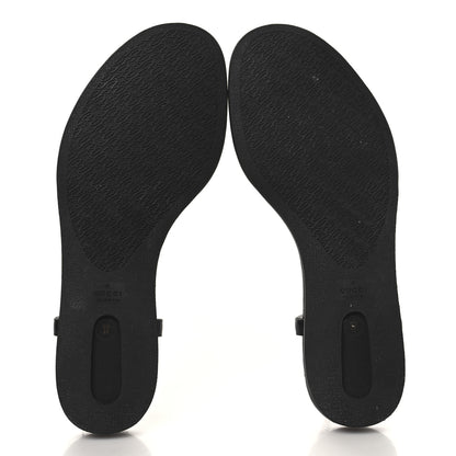 Gucci Nappa Web Wimbledon Thong Sandals 37 Black 6 of 8