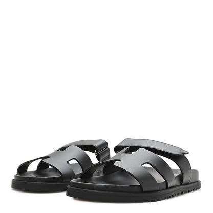 Hermes Calfskin Womens Chypre Sandals 40 Black 8 of 18