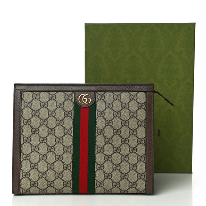 Gucci GG Supreme Monogram Web Ophidia Pouch Brown 11 of 11