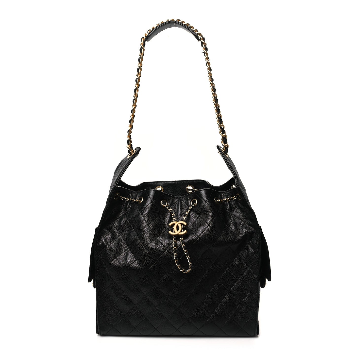 Caviar Quilted Medium Chanel 25 Handbag Black