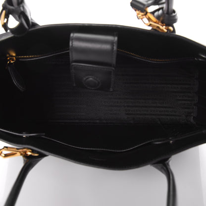 Prada City Calf Bibliotheque XL Tote Nero Black Marmo Granato 5 of 7