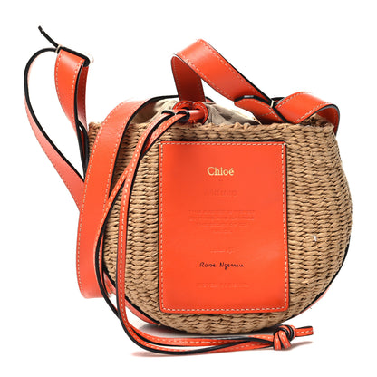Chloe X MIFUKO Raffia Calfskin Basket Shoulder Bag Orange Fizz 1 of 9