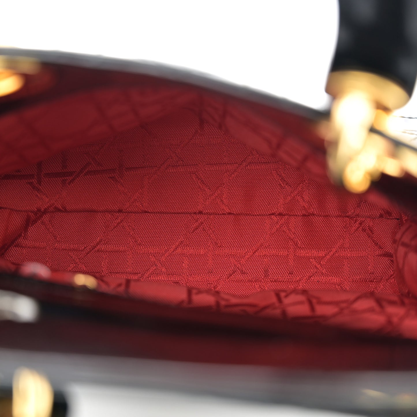 Patent Cannage Mini Lady Dior Black