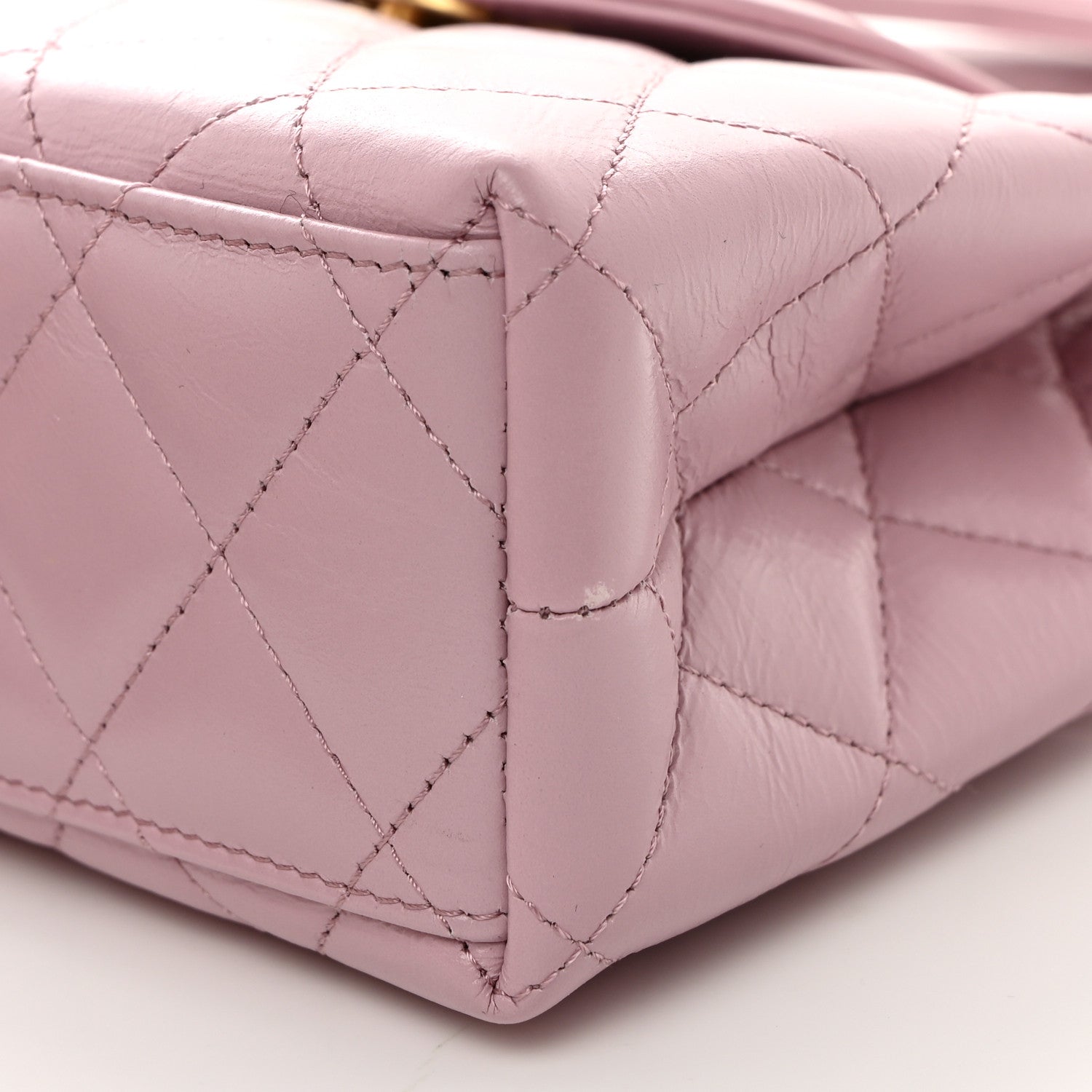 Chanel Shiny Aged Calfskin Quilted Nano Kelly Shopper Pink 10 of 10