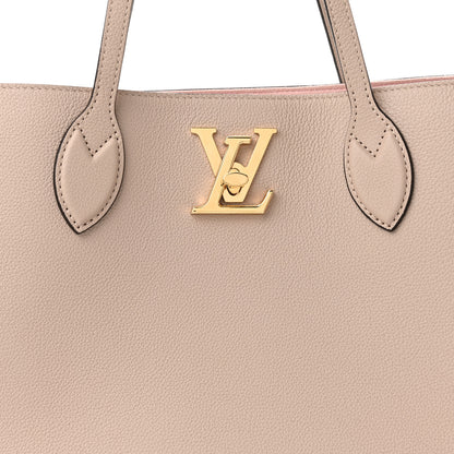 Louis Vuitton Grained Calfskin Lockme Shopper Greige 8 of 10