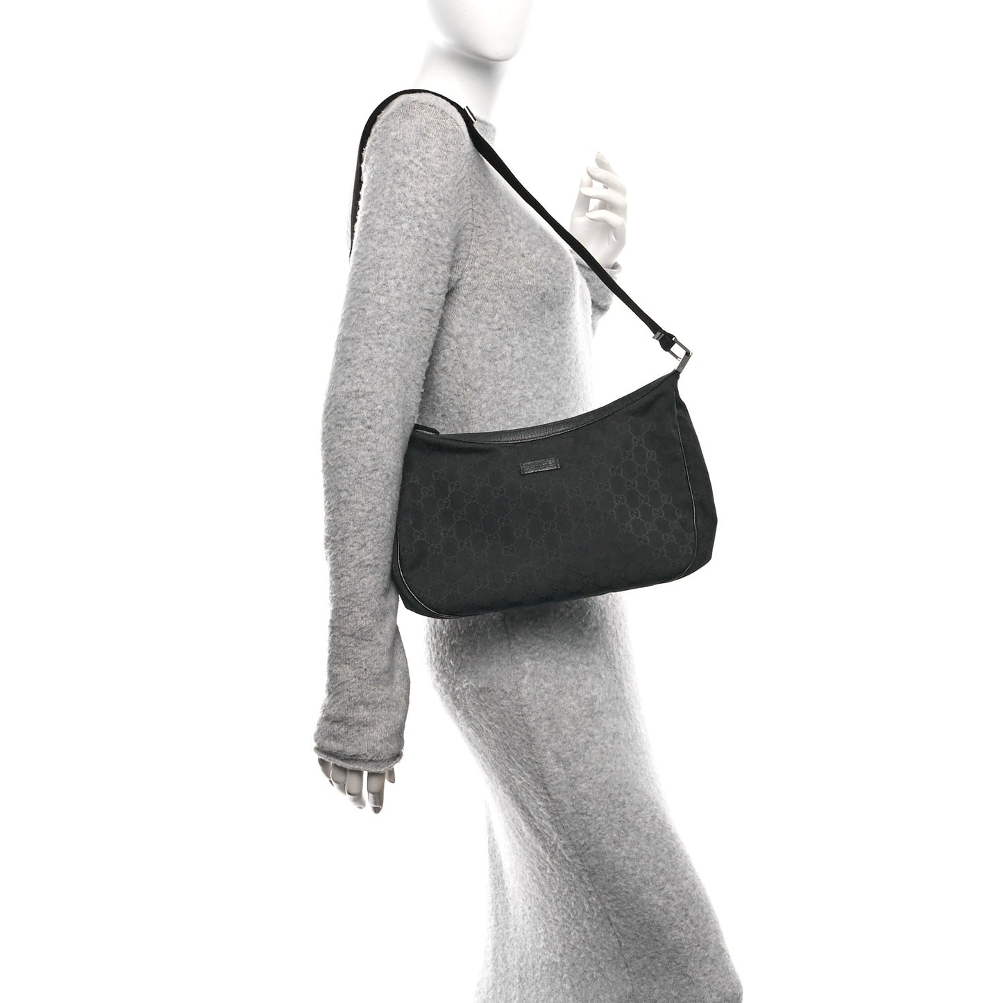 Monogram Medium Half Moon Hobo Black