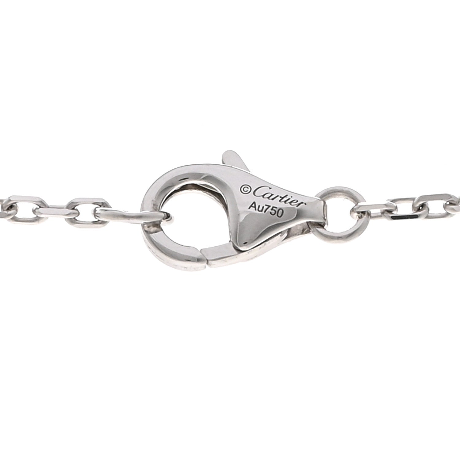 Cartier 18K White Gold Diamond Interlocking LOVE Paved Necklace 4 of 5