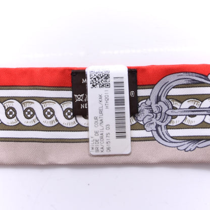 Hermes Silk Bride De Cour Twilly Corail Naturel Kaki 4 of 4