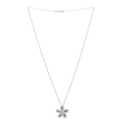 Roberto Coin 18K White Gold Diamond Fantasia Big Flower Pendant Necklace 2 of 3