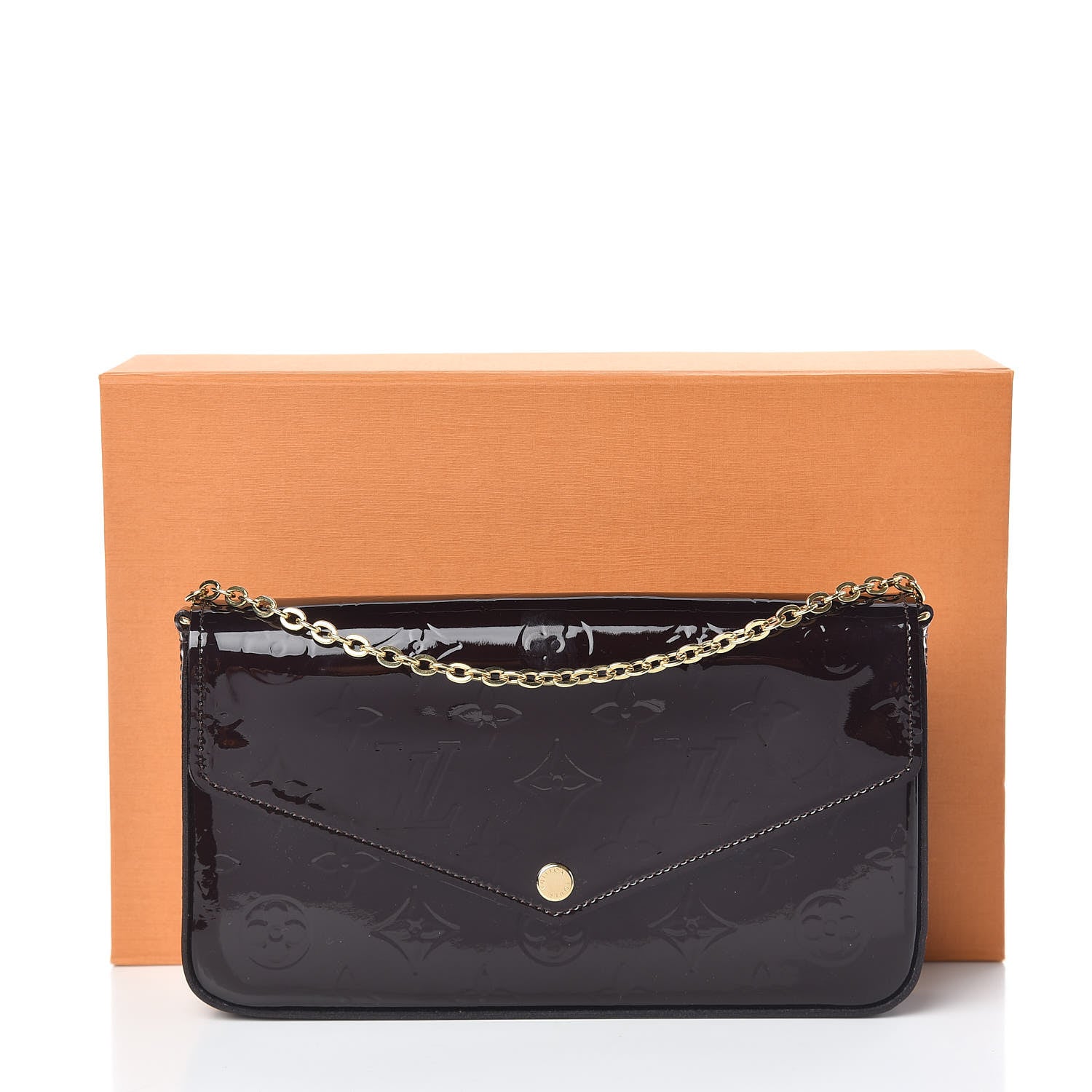 Louis Vuitton Vernis Pochette Felicie Chain Wallet Amarante 11 of 11