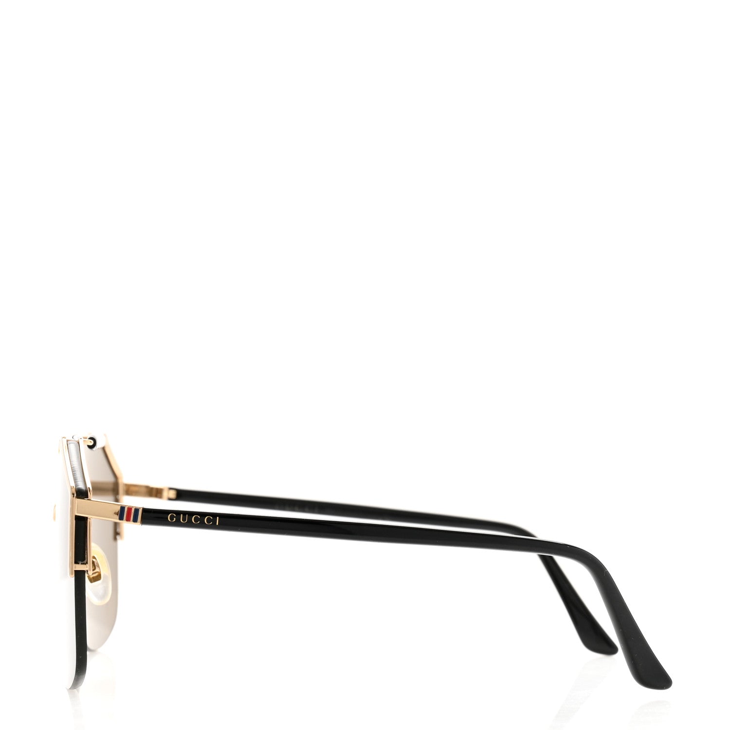 Gucci Metal Rimless Square Sunglasses GG0291S Black Gold 3 of 6