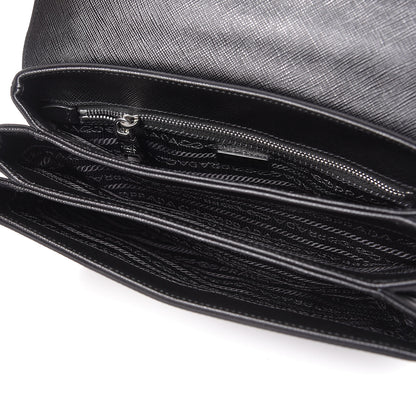 Prada Saffiano Pattina Chain Shoulder Bag Black 4 of 10