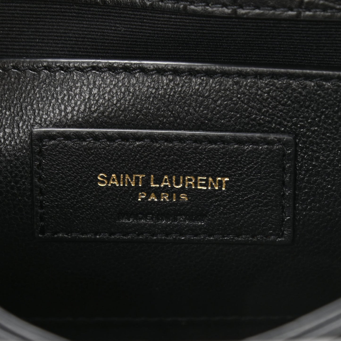 Calfskin Crocodile Embossed Small Monogram Sunset Black