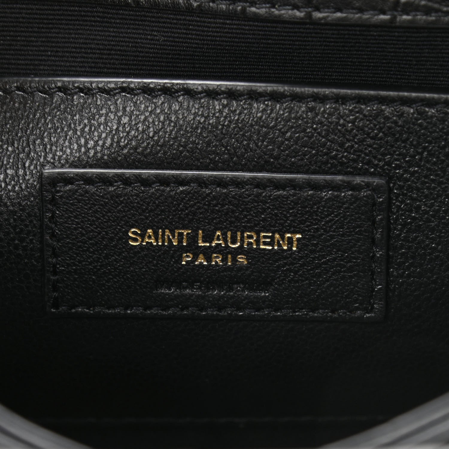 Saint Laurent Calfskin Crocodile Embossed Small Monogram Sunset Black 6 of 9