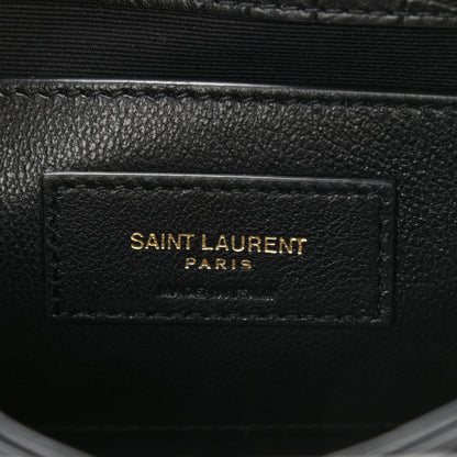 Saint Laurent Calfskin Crocodile Embossed Small Monogram Sunset Black 6 of 9