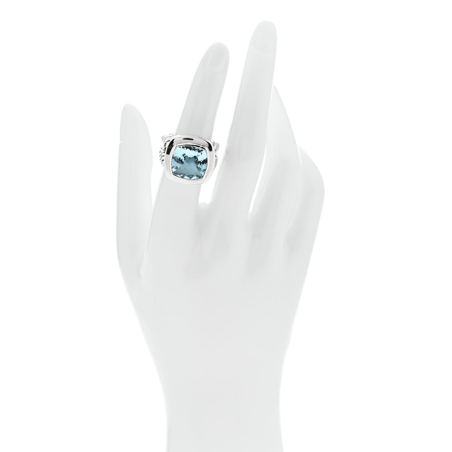 Sterling Silver Blue Topaz 14mm Albion Ring 52 6