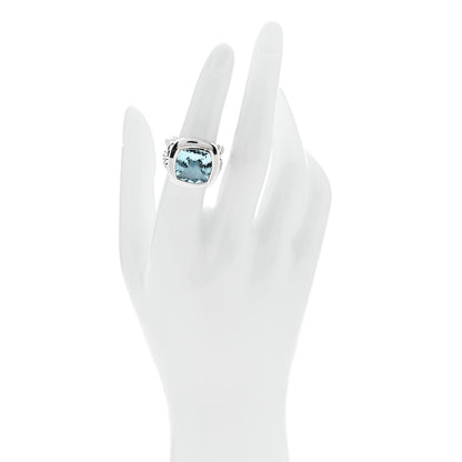 David Yurman Sterling Silver Blue Topaz 14mm Albion Ring 52 6 2 of 6