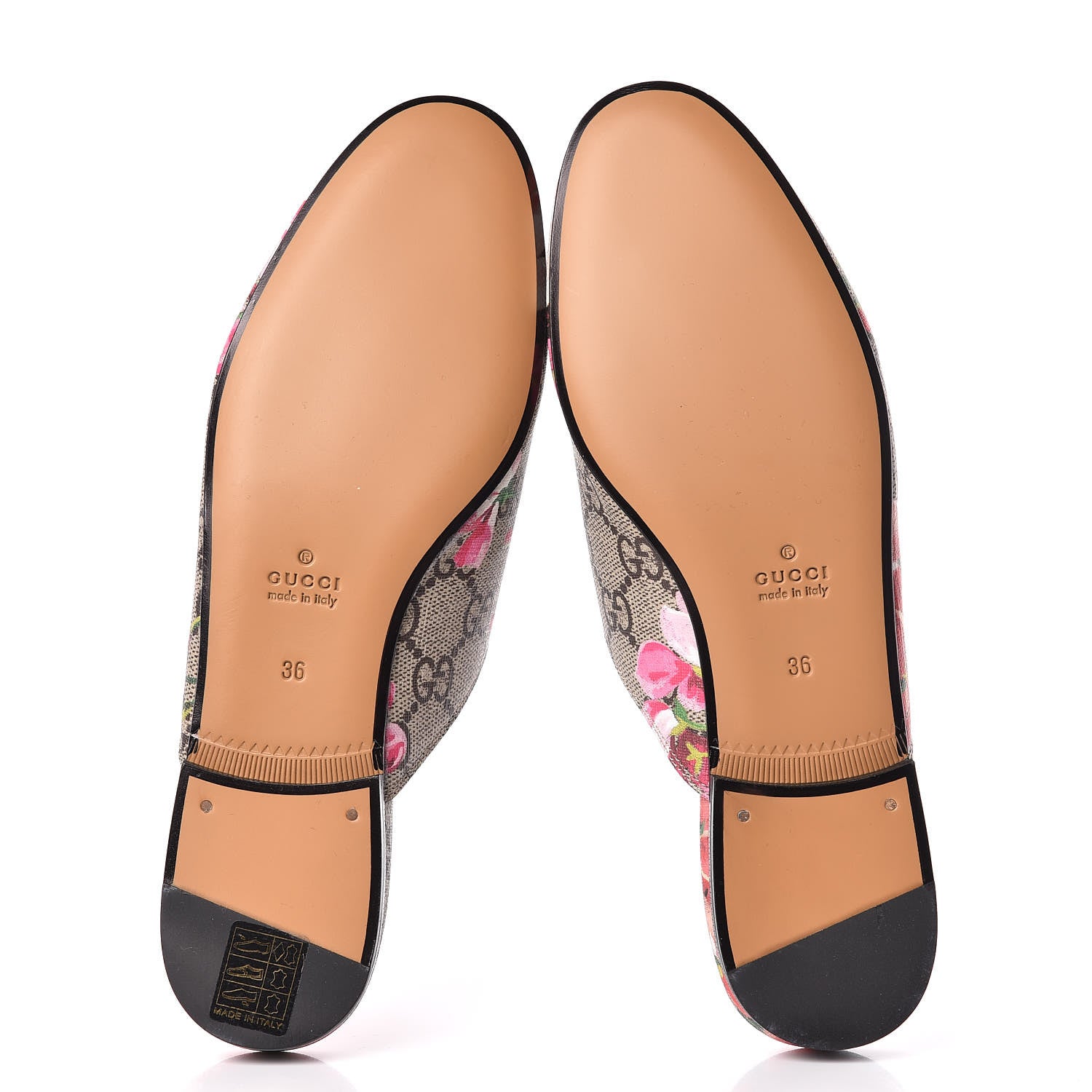 Gucci GG Supreme Monogram Blooms Womens Princetown Slippers 36 Beige Multicolor Dry Rose 5 of 9
