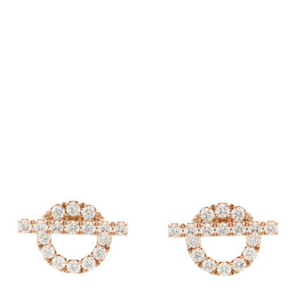 Hermes 18K Rose Gold Diamond Finesse Earrings 1 of 5