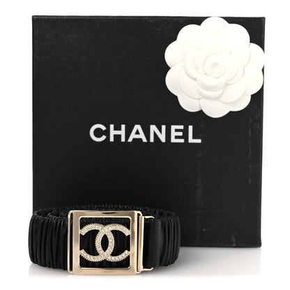 Chanel Lambskin Crystal Ruched CC Belt 75 30 Black 75 30 Black 4 of 4