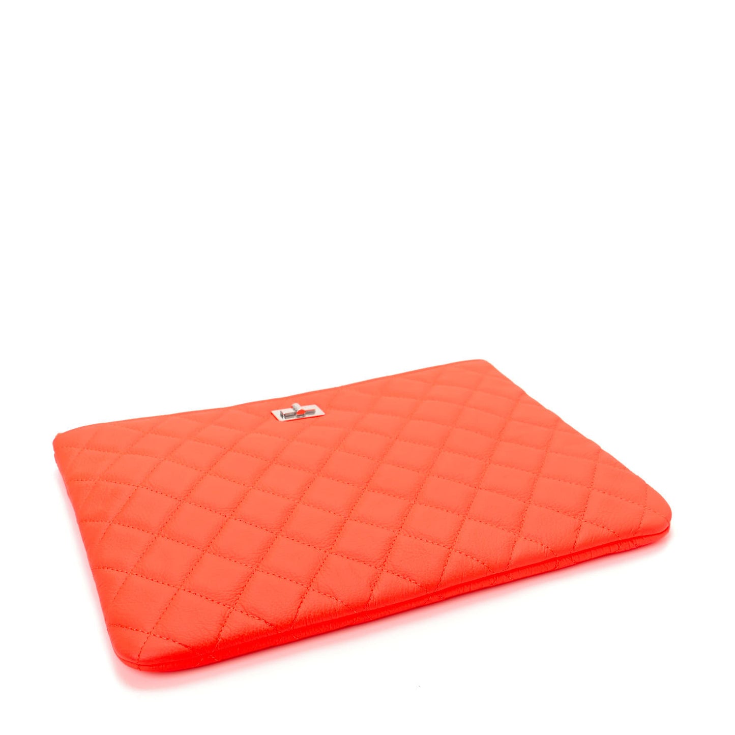 Goatskin Quilted Large Reissue Cosmetic Case Orange