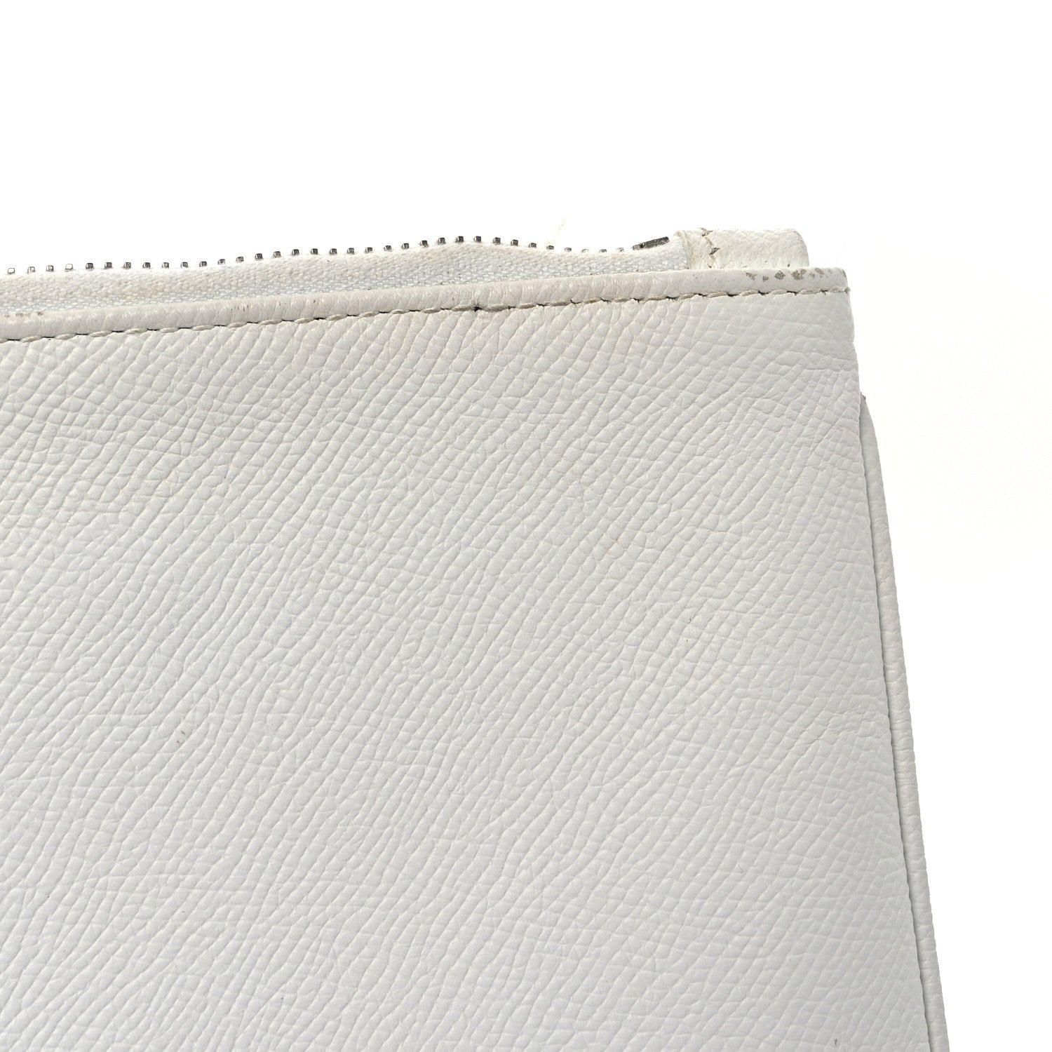 Balenciaga Calfskin Logo Large Zip Pouch White 11 of 13