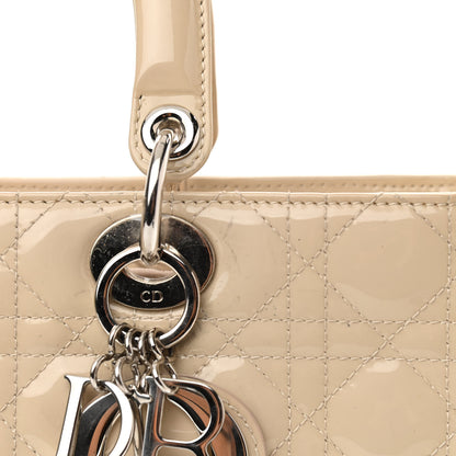 Christian Dior Patent Cannage Large Lady Dior Beige 11 of 15