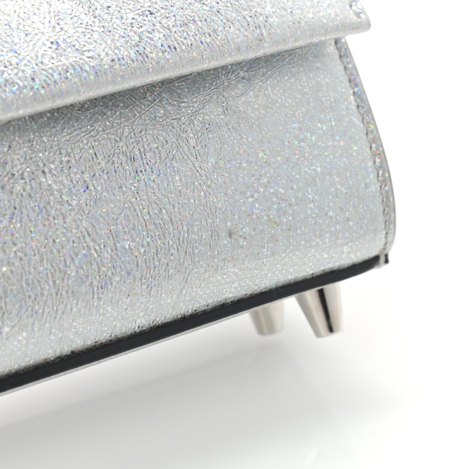 Christian Louboutin Metallic Calfskin Paloma Top Handle Shoulder Bag Silver 12 of 12