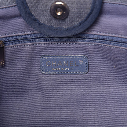Chanel Canvas Deauville Large Tote Denim Blue 6 of 10