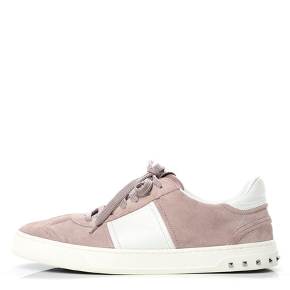 Valentino Garavani Suede Mens Flycrew Sneakers 44 Pink White 1 of 11