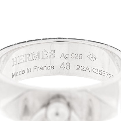 Hermes Sterling Silver PM Collier De Chien Ring 48 4.5 4 of 5