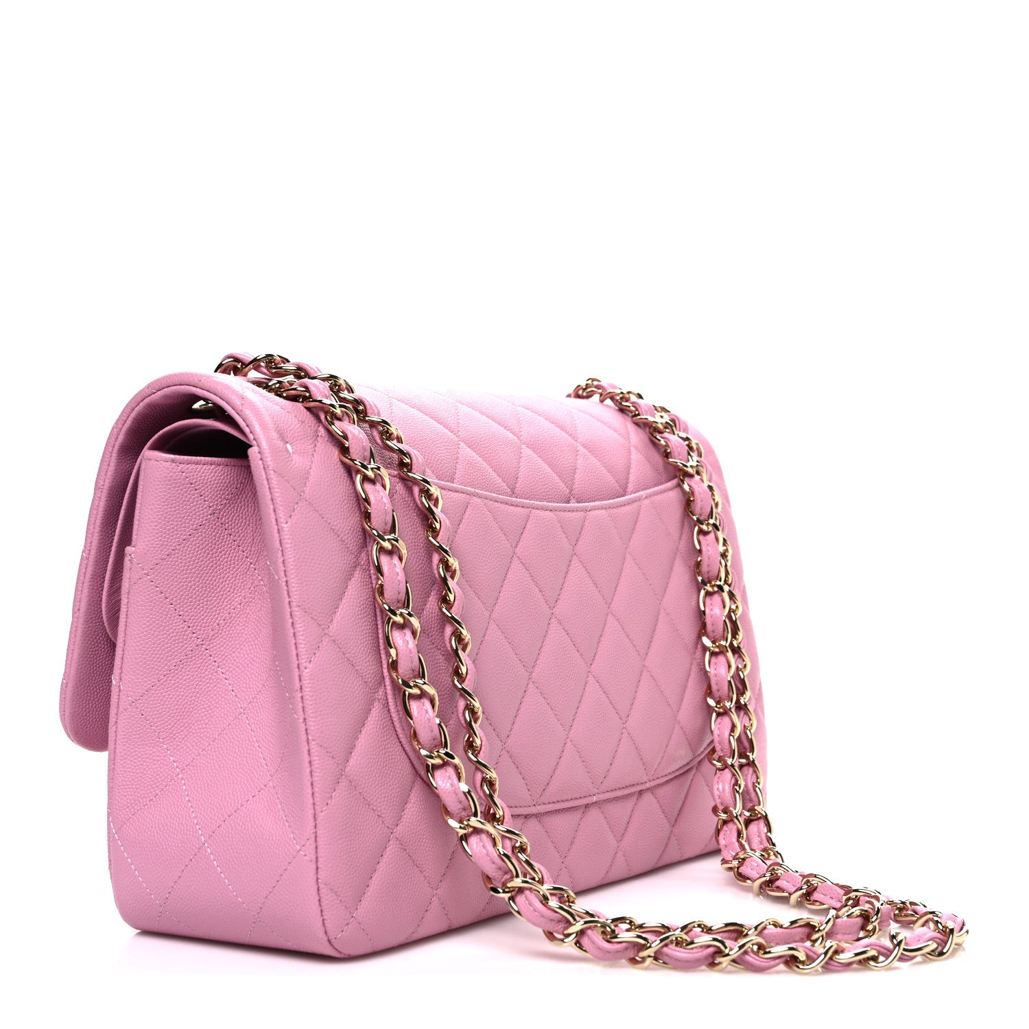 Chanel Caviar Quilted Jumbo Double Flap Pink 3 of 11
