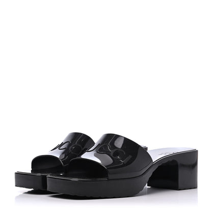 Gucci Rubber Gucci Logo Womens Platform 20/60mm Slide Sandals 40 Black 3 of 14
